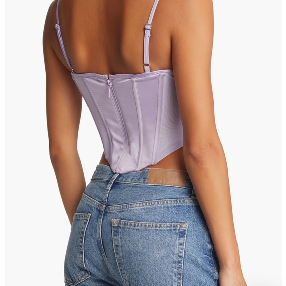 House of CB Tamsin Satin Corset Crop Top-Orchid Used Large, cup sizes A-C - Picture 2 of 7